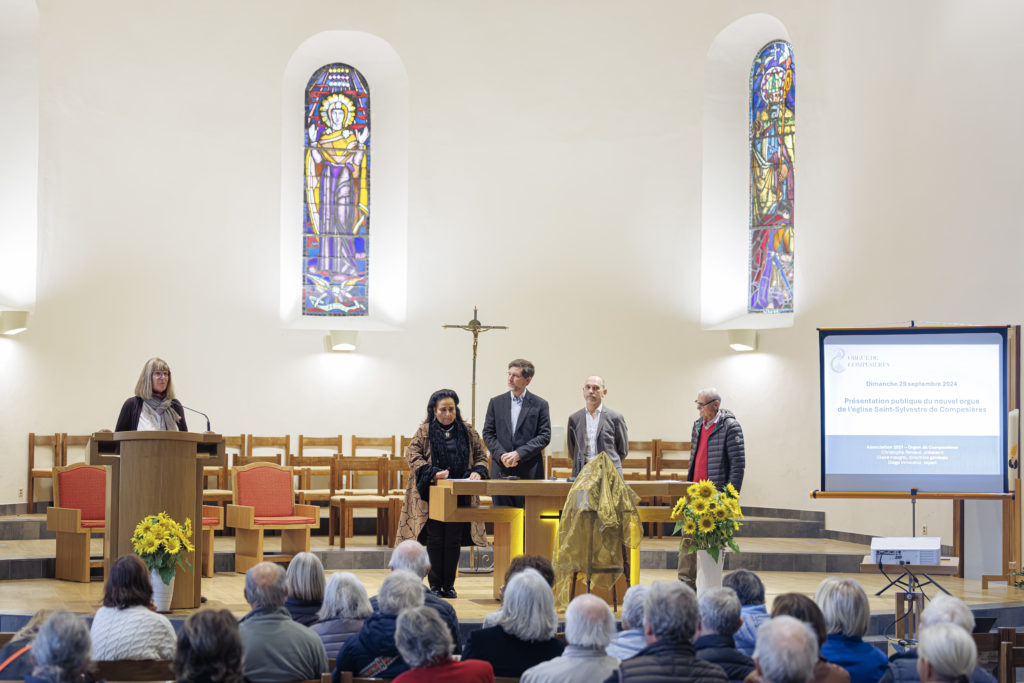 Séance d'information et images avant travaux - projet du nouvel orgue à Compesières à Bardonnex, ce dimanche 29 septembre 2024.
