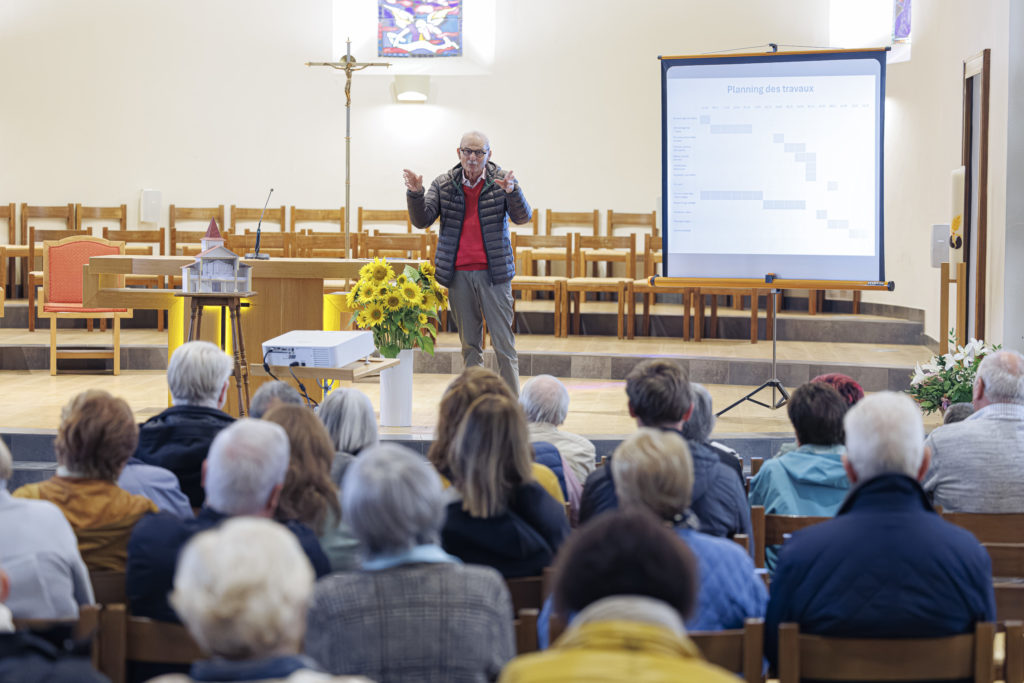 Séance d'information et images avant travaux - projet du nouvel orgue à Compesières à Bardonnex, ce dimanche 29 septembre 2024.