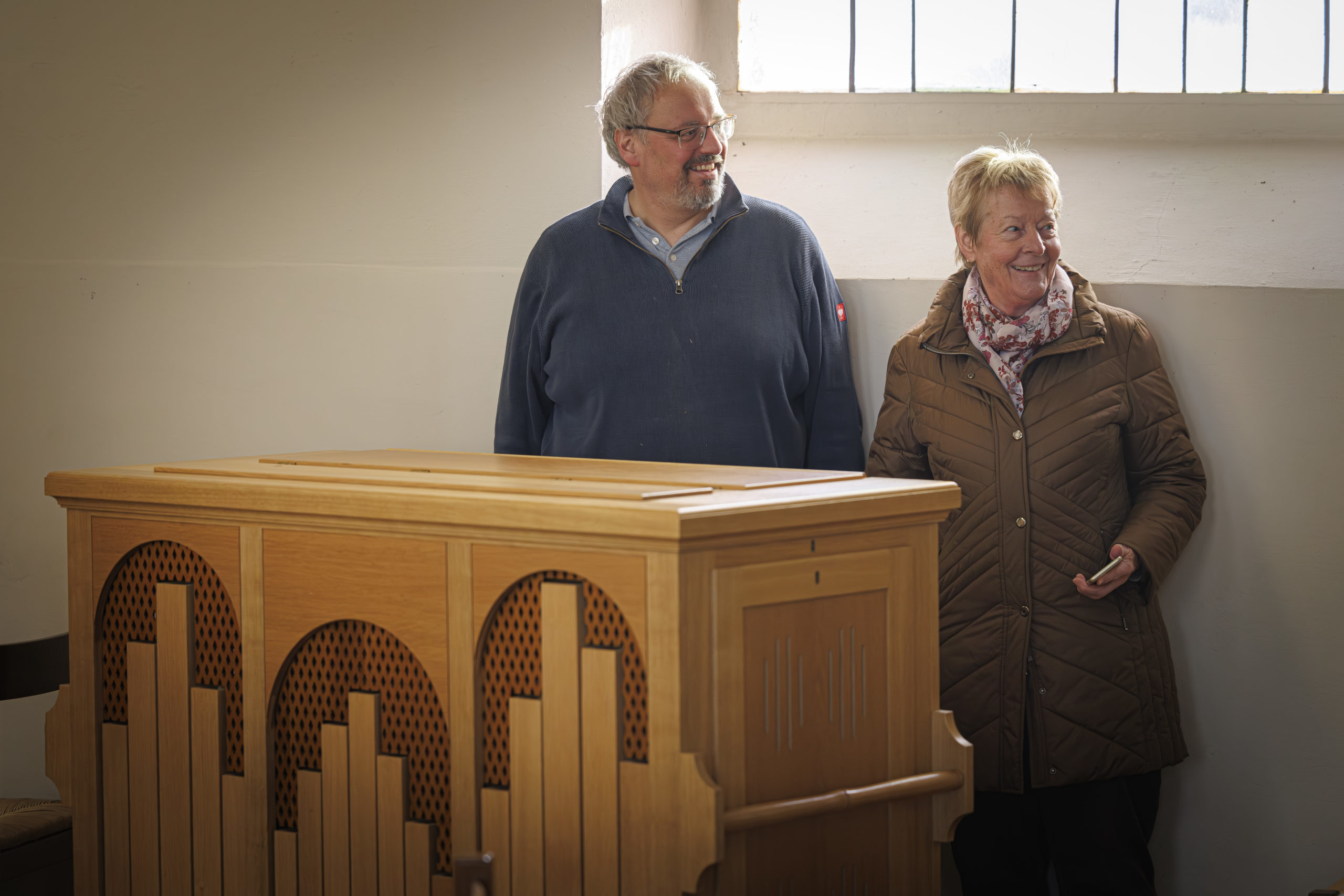 Démontage avec Dirk Eule - projet du nouvel orgue à Compesières à Bardonnex, ce mardi 26 novembre 2024.