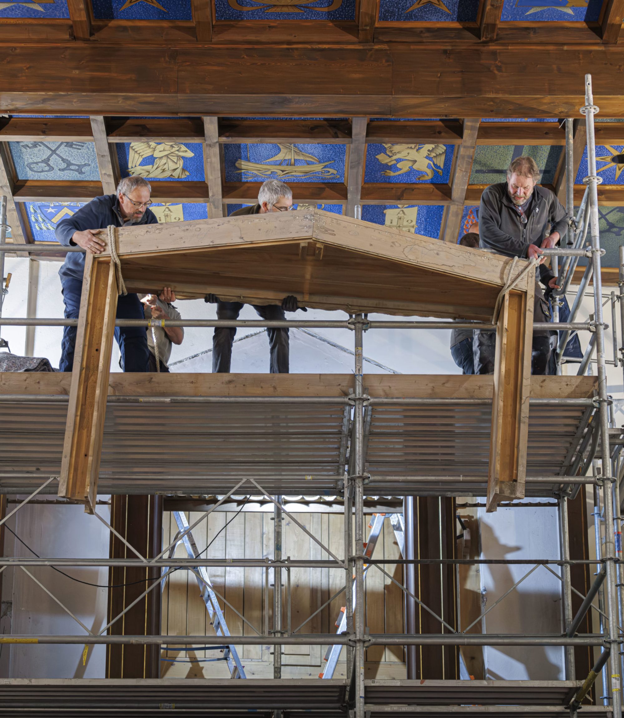 Démontage avec Dirk Eule - projet du nouvel orgue à Compesières à Bardonnex, ce mardi 26 novembre 2024.