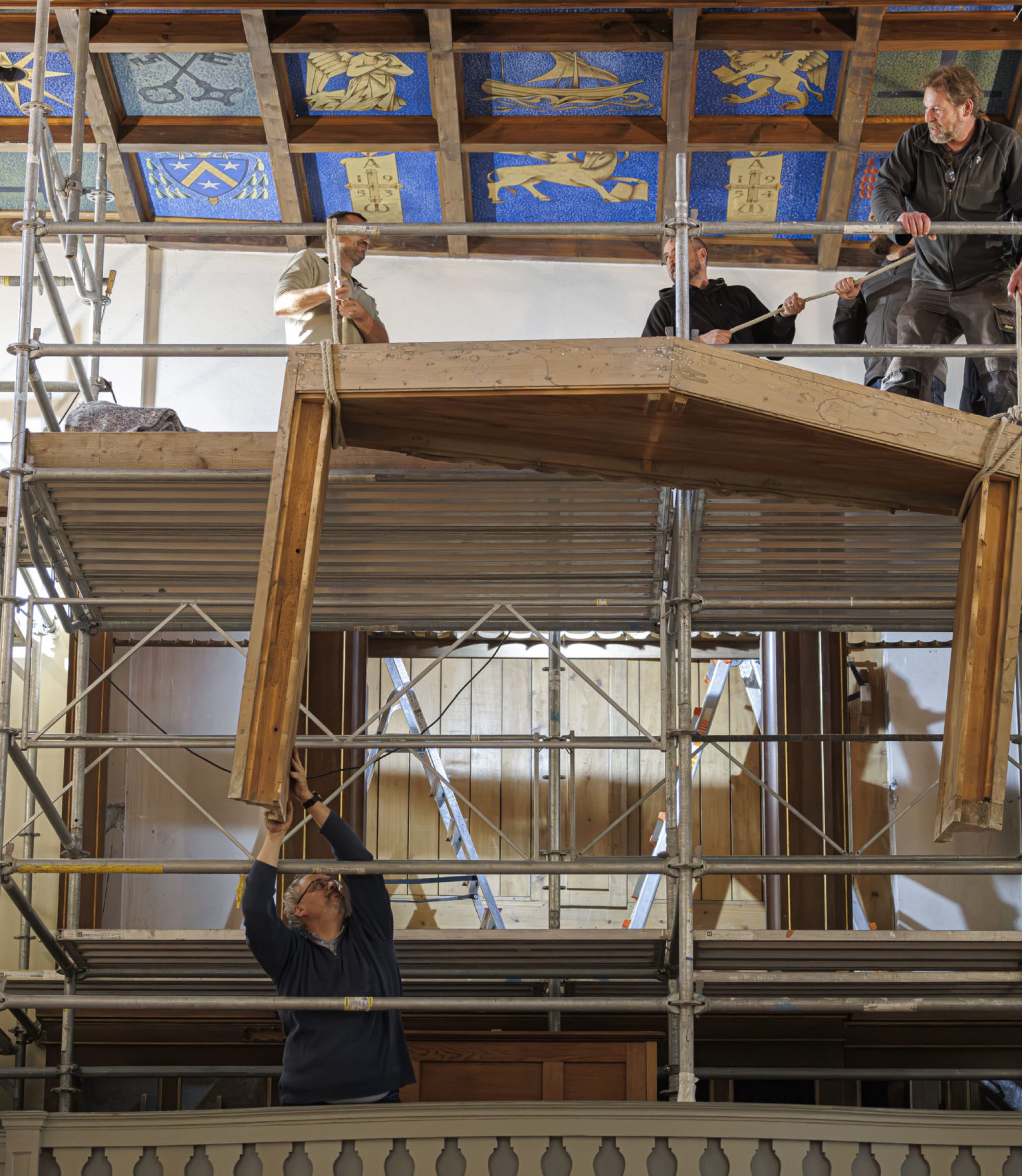 Démontage avec Dirk Eule - projet du nouvel orgue à Compesières à Bardonnex, ce mardi 26 novembre 2024.