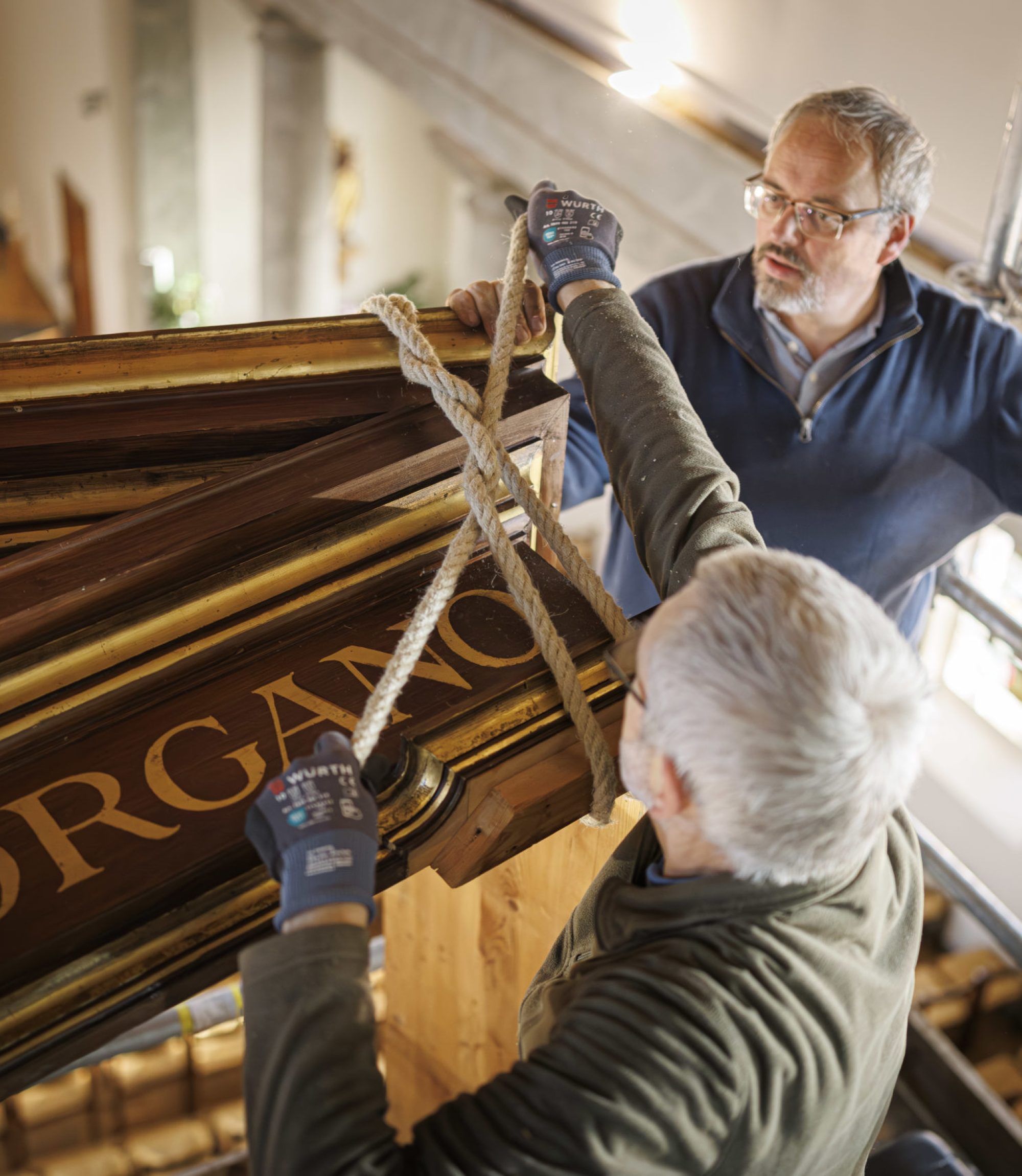 Démontage avec Dirk Eule - projet du nouvel orgue à Compesières à Bardonnex, ce mardi 26 novembre 2024.